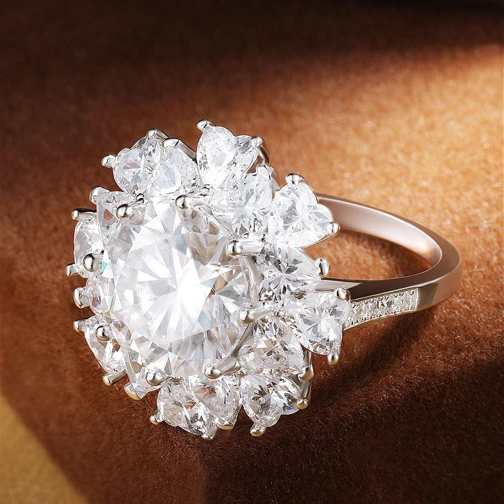 Aurora Moissanite Crown Ring