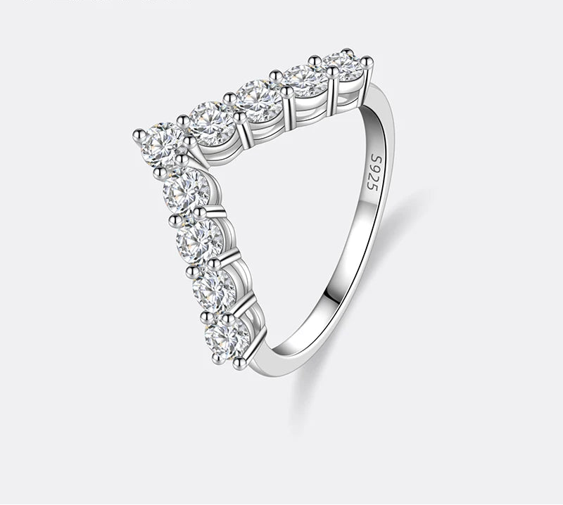 Aurora V Moissanite Ring