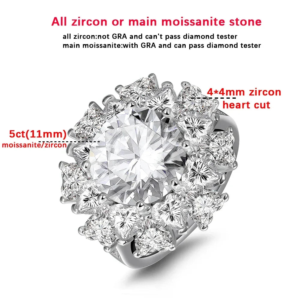 Aurora Moissanite Crown Ring