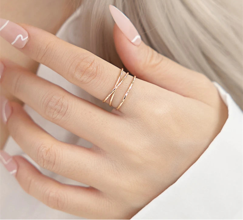 Luna Cross 14K Gold Ring