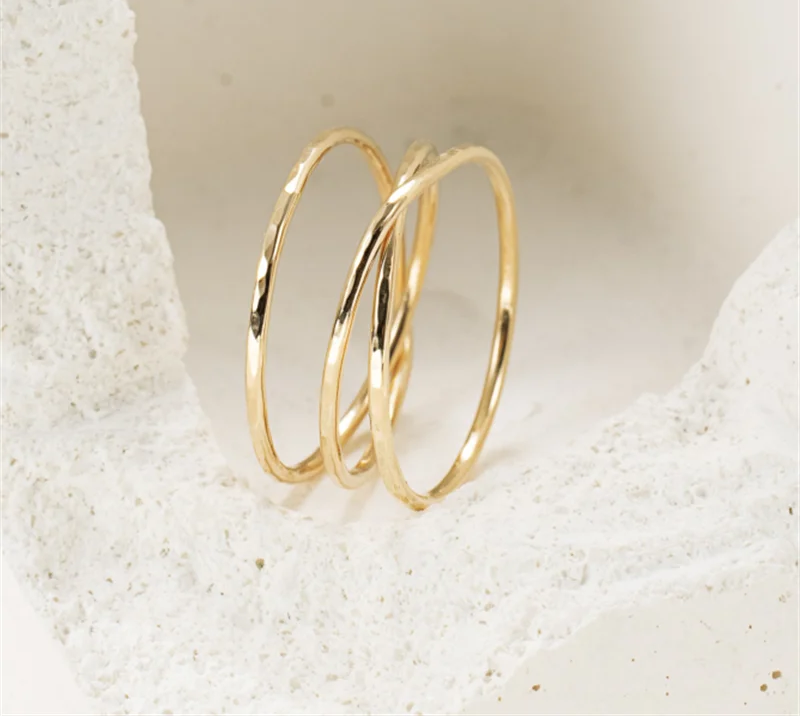 Luna Cross 14K Gold Ring