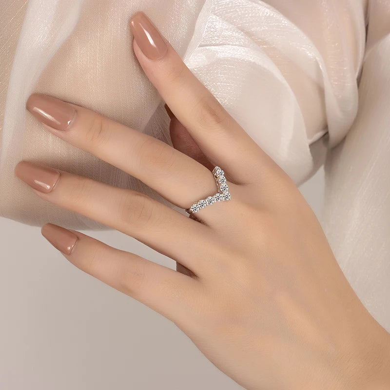 Aurora V Moissanite Ring