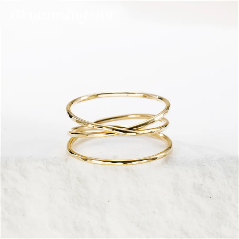 Luna Cross 14K Gold Ring