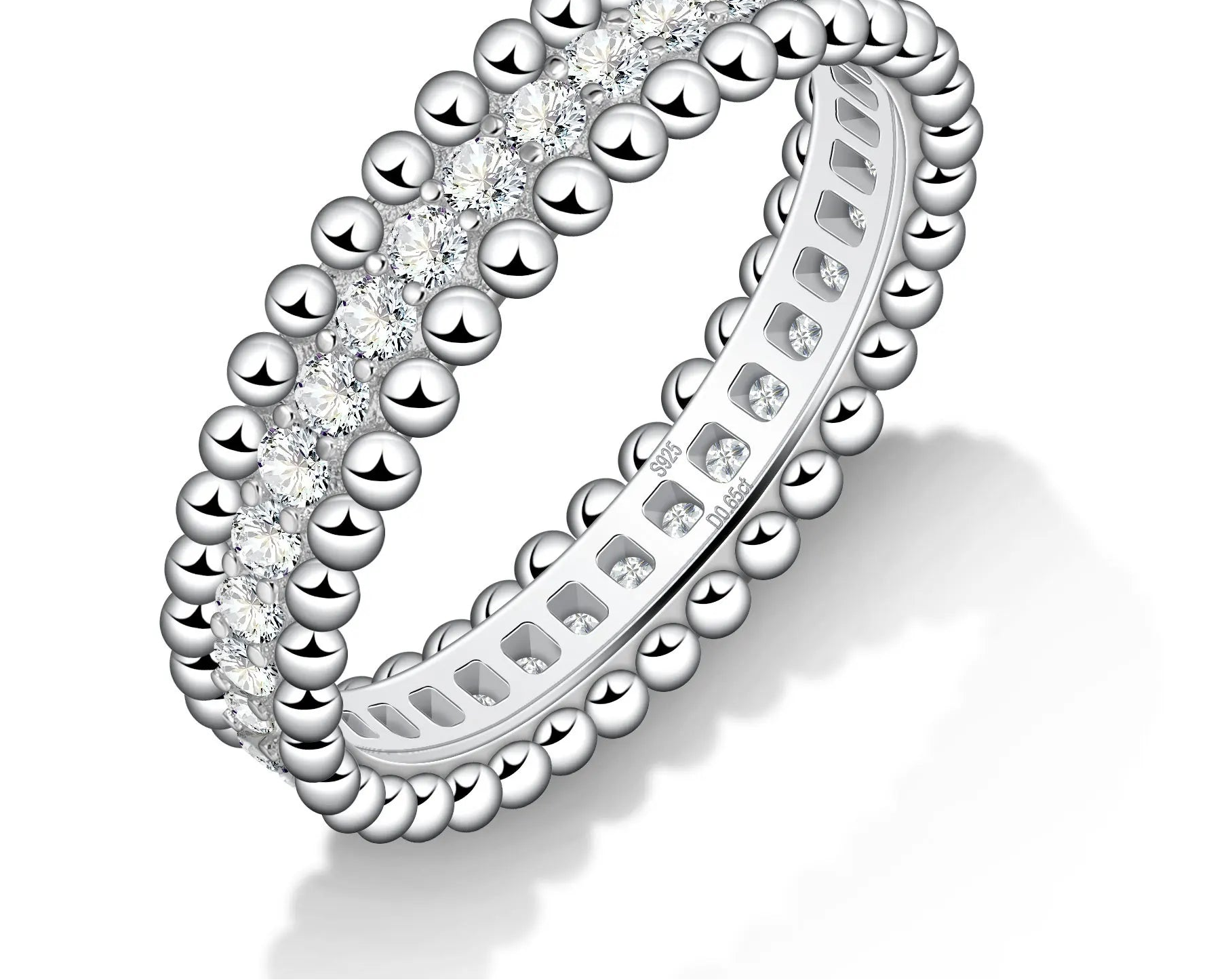 Celeste Moissanite Beaded Band