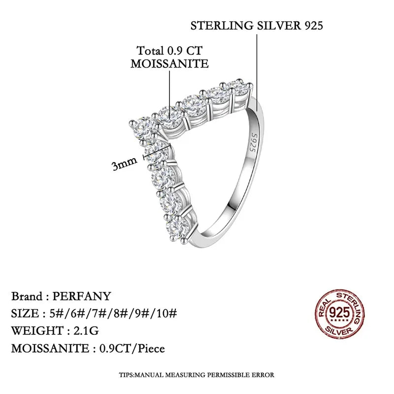 Aurora V Moissanite Ring