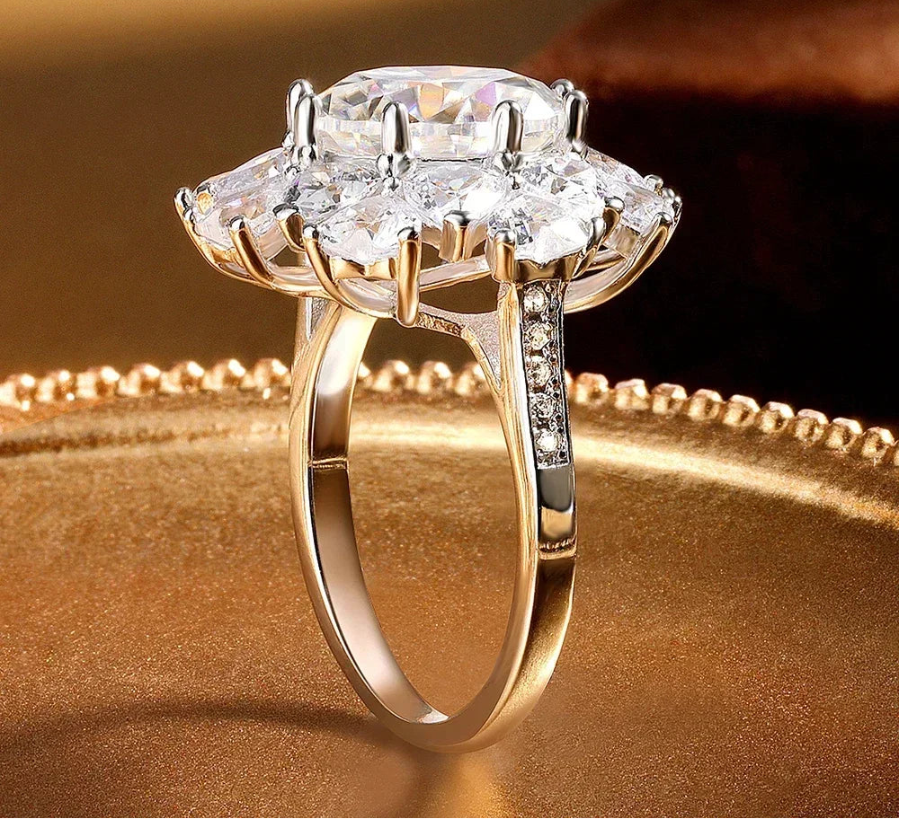 Aurora Moissanite Crown Ring