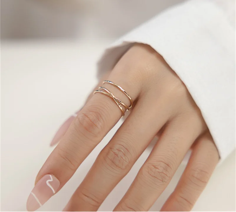 Luna Cross 14K Gold Ring